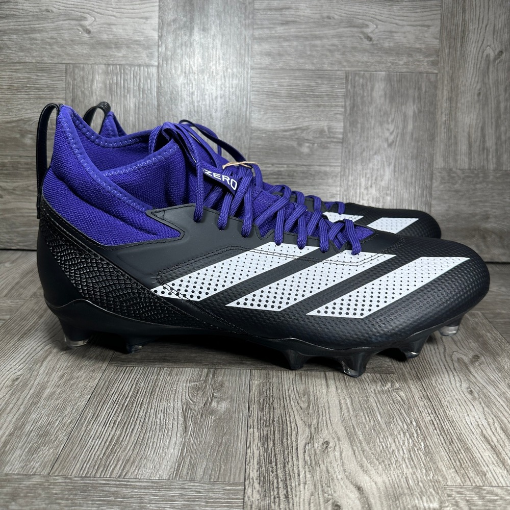 Adidas Adizero Impact Football Cleats Mens 15 Black Purple Mid Top NEW IE1406